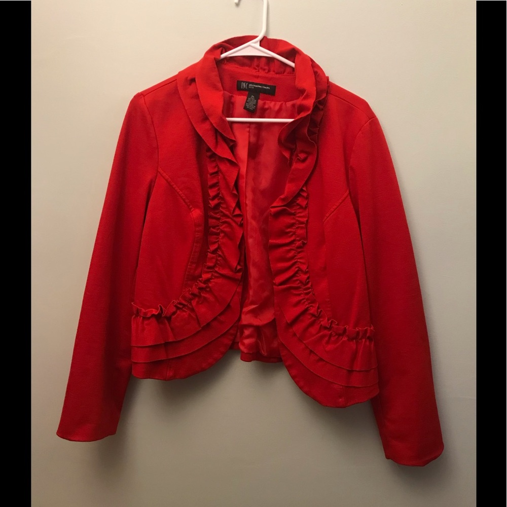 INC INTERNATIONAL CONCEPTS RED BLAZER